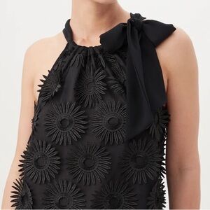 Trina Turk Mirai Black Floral Appliqué  Blouse Sleeveless Top size small NWT